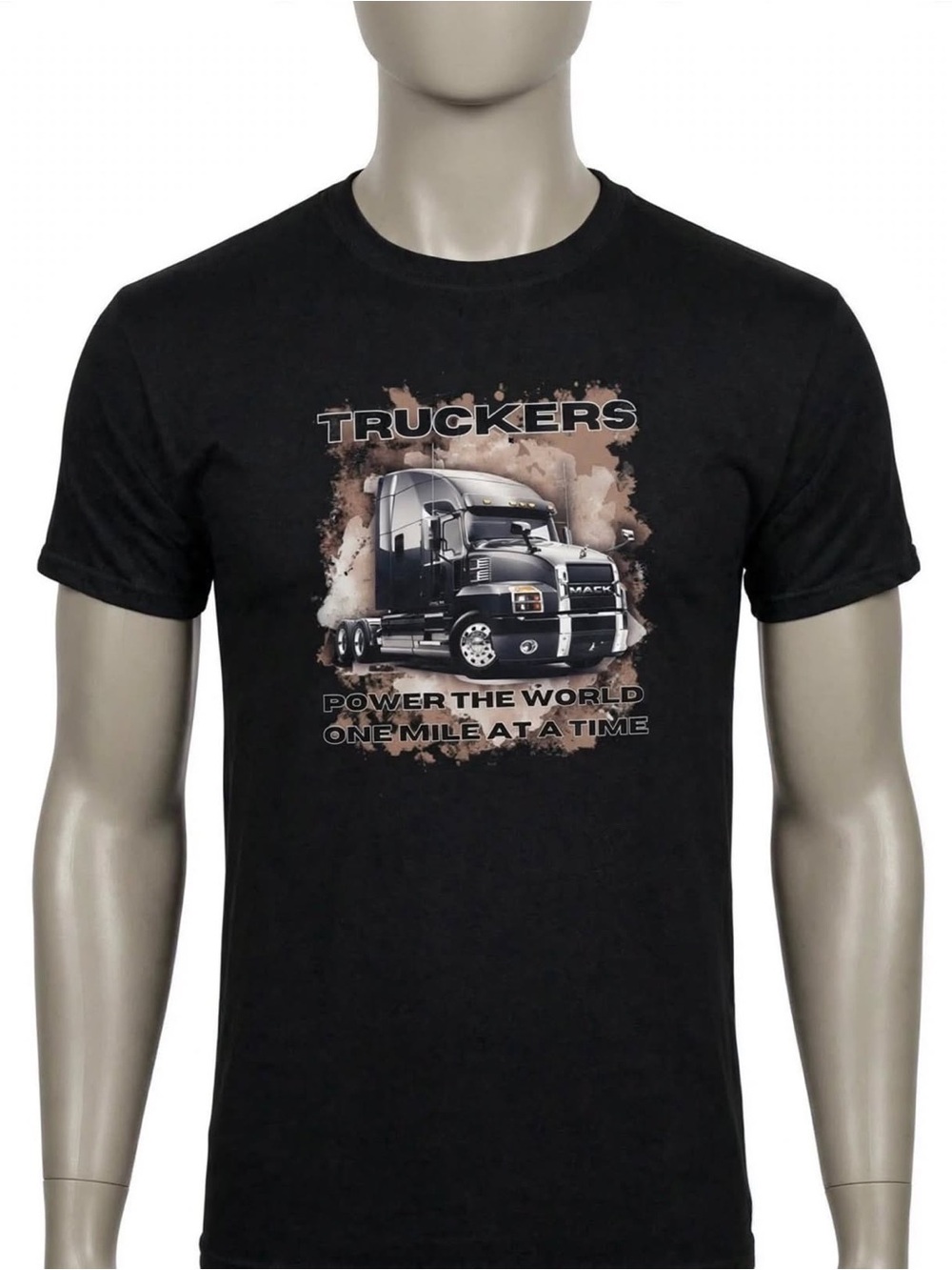 Truckers Graphic Black  Short Sleeve Crewneck T-Shirt